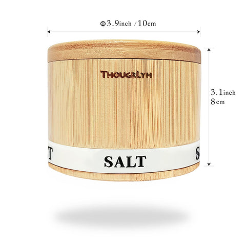 ThougrLyh contenedor sal bambú diseño compacto ideal para cocinas modernas.