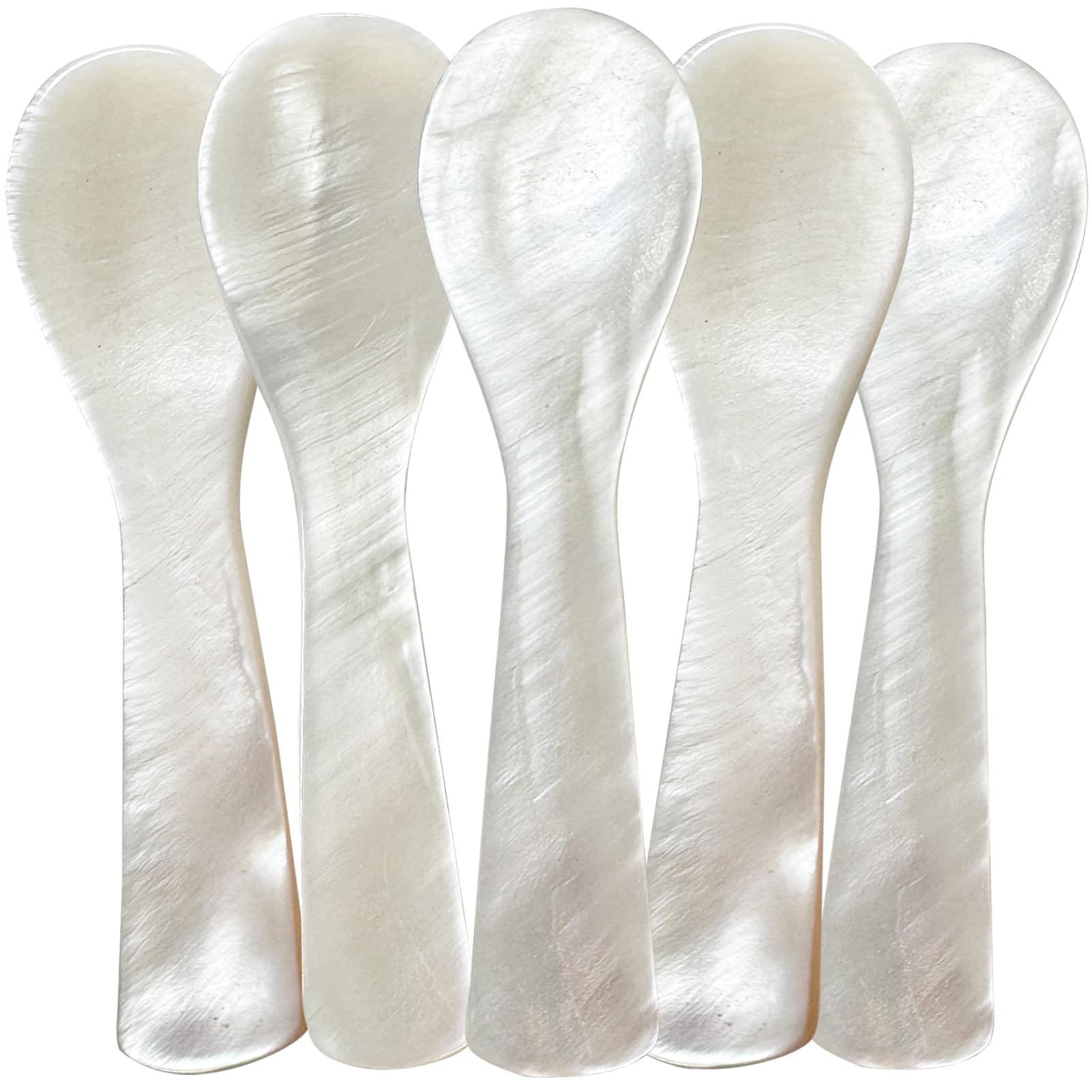 ThougrLyh: cucharas de madre perla para caviar, set de 5, presentación elegante