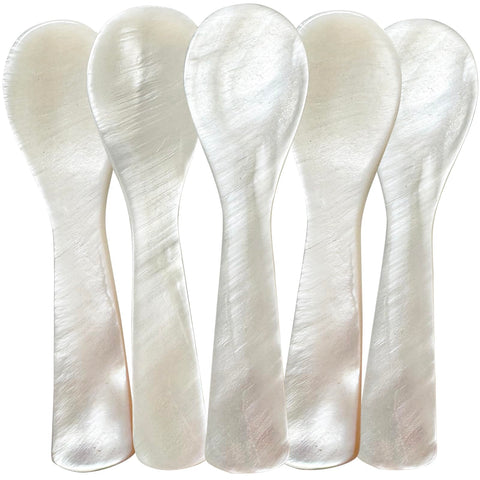 ThougrLyh: cucharas de madre perla para caviar, set de 5, presentación elegante