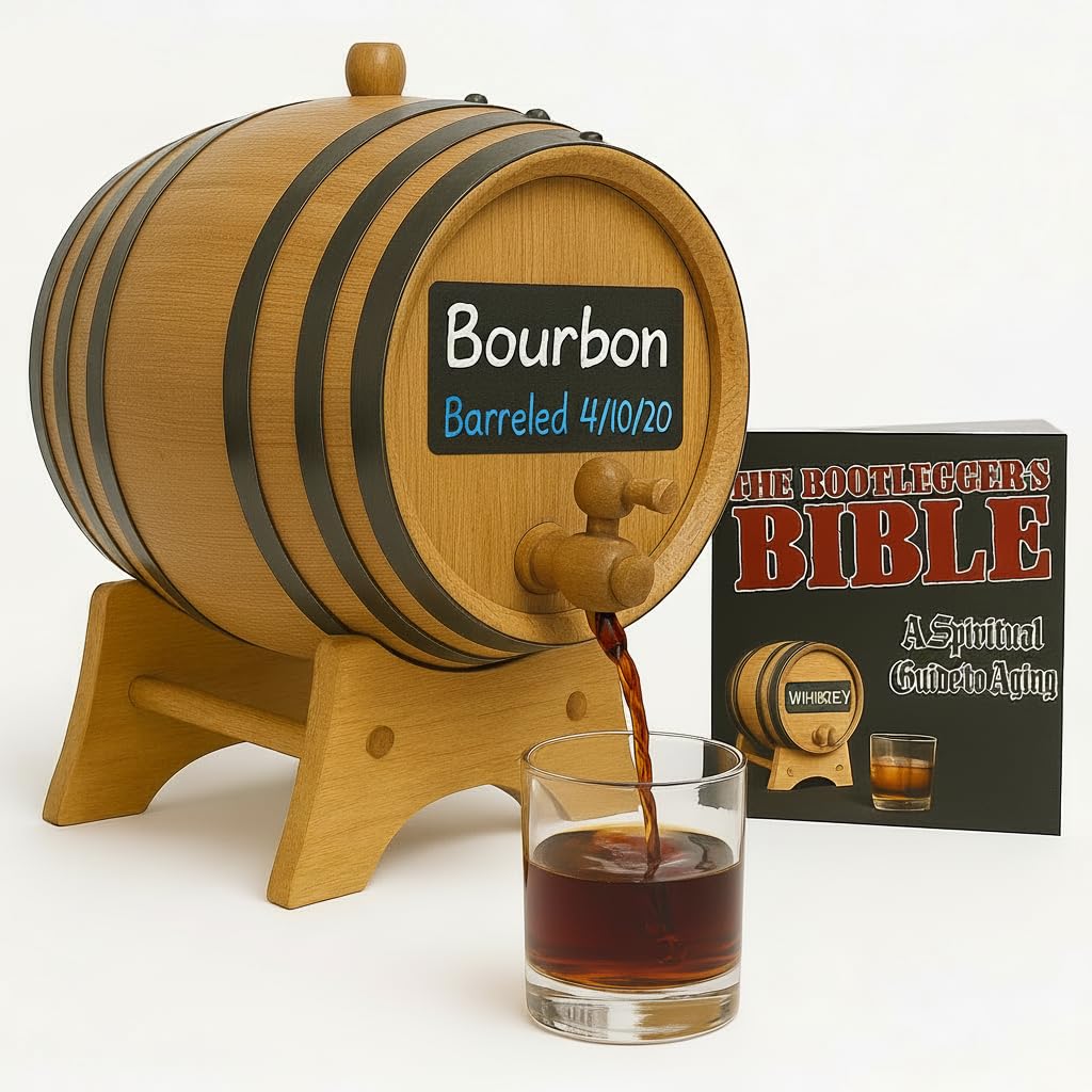 THOUSAND OAKS BARREL con frente de pizarrón para personalizar notas en la barra.