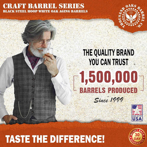 Folleto de instrucciones THOUSAND OAKS BARREL incluido para empezar.