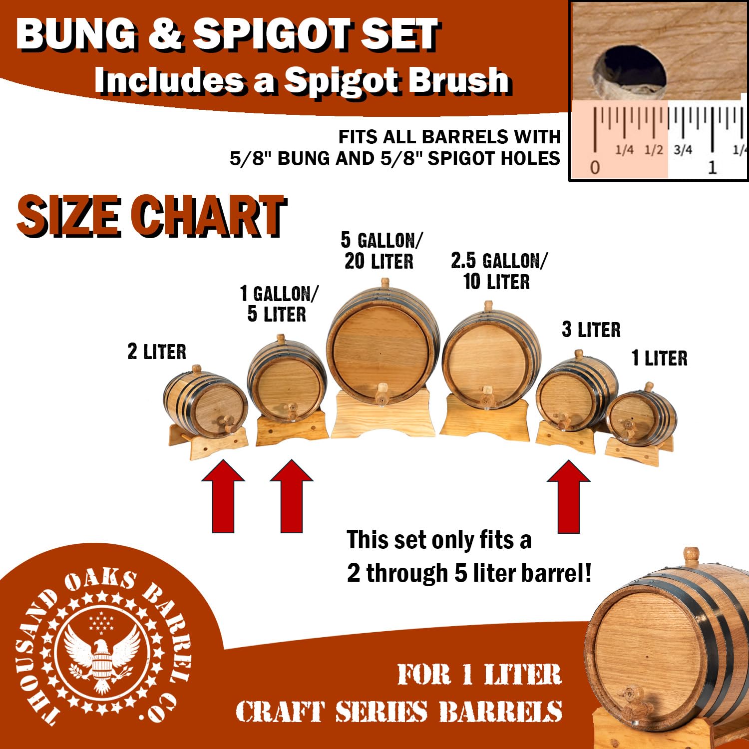 Kit de accesorios THOUSAND OAKS BARREL para completar el embotellado y mantenimiento