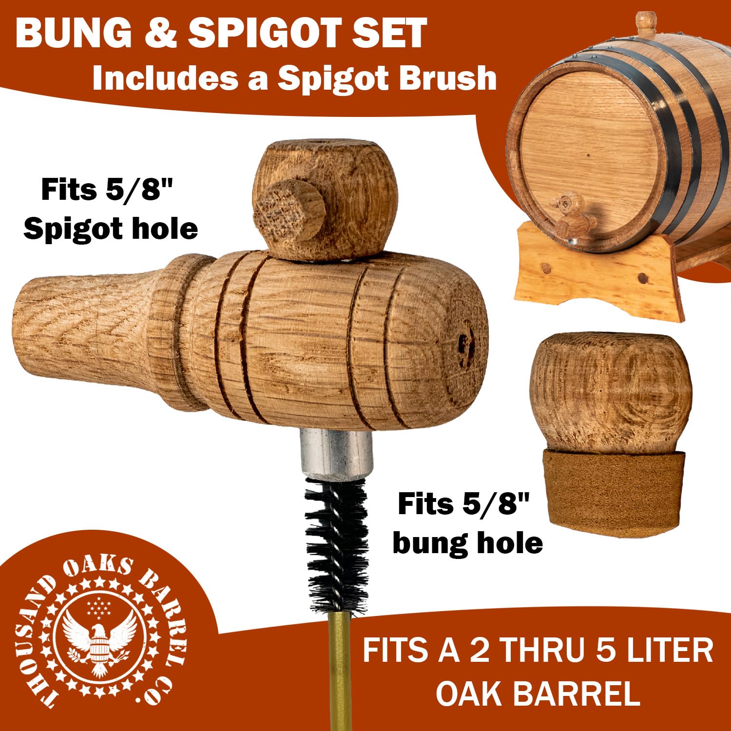 Tapon 5/8 de THOUSAND OAKS BARREL para sellar barril y conservar aromas