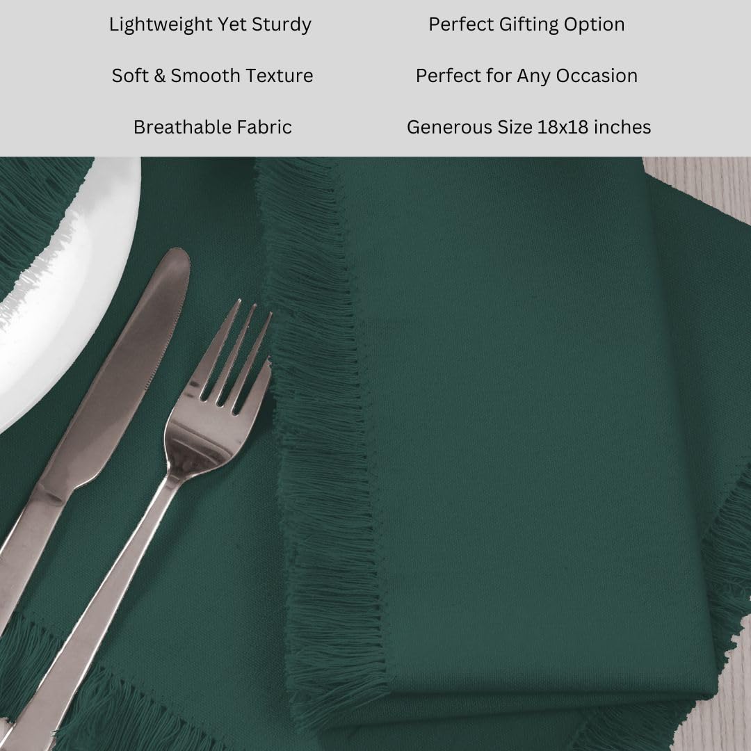 Threadvista juego de 6 servilletas verdes de algodón para eventos.