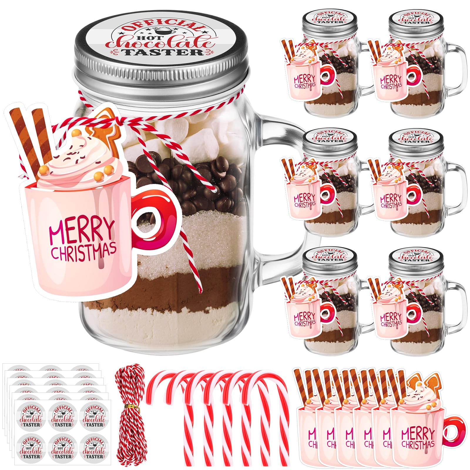 Threehoney tarros mason con asa para regalos festivos