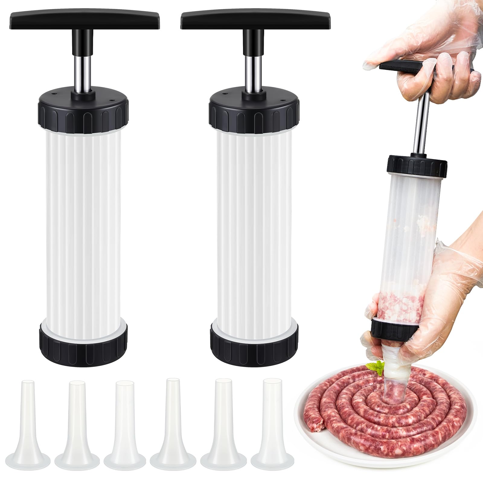 Threlaco máquina para embutidos, conjunto de 2, ideal para preparar embutidos caseros.