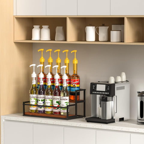 THYGIFTREE estante para jarabes con capacidad para diez botellas, ideal para barra.