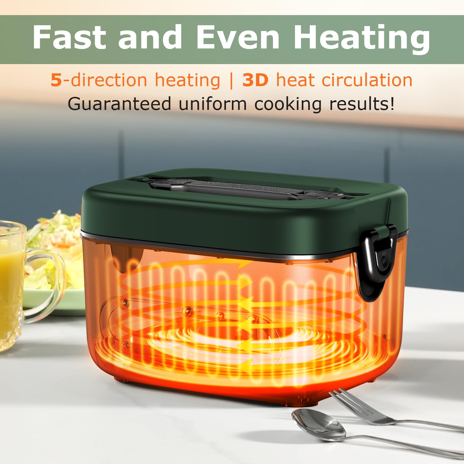 Capacidad de 1.2L y diseño a prueba de fugas para transportar comidas.