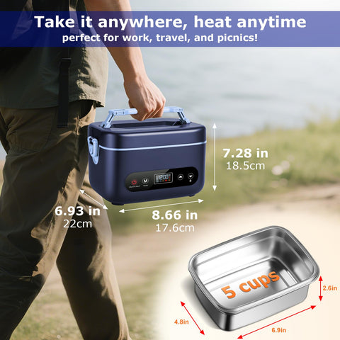 Lonchera THZDMI eléctrica, calefacción de 5 caras para calor uniforme.