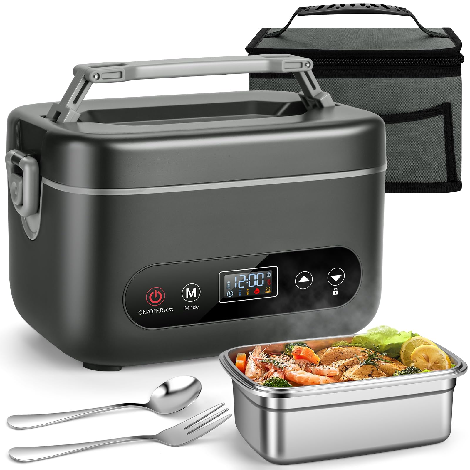 THZDMI Lunchbox eléctrico con calentamiento 360 grados para comidas uniformes