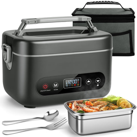 THZDMI Lunchbox eléctrico con calentamiento 360 grados para comidas uniformes