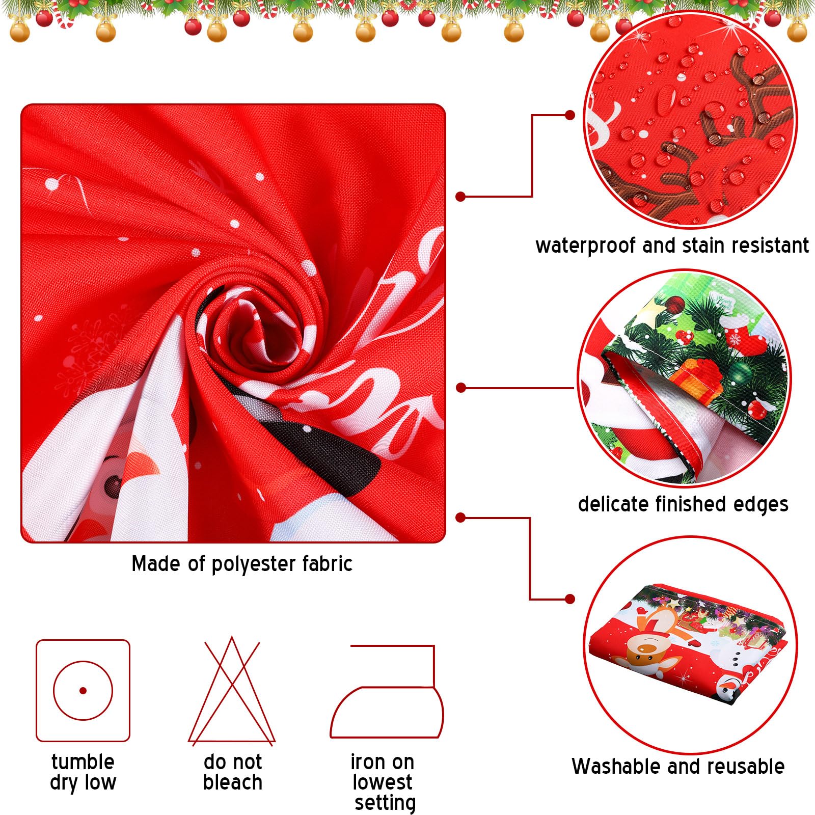 Funda Tiamon con renos para Navidad, ideal para cenas festivas.