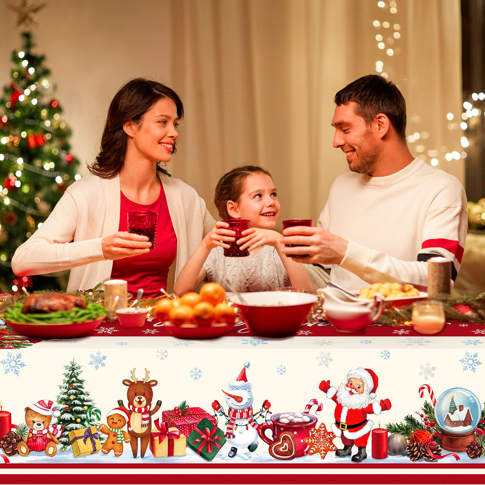 Mantel Tiamon con ciervo navideño para mesa decorativa.