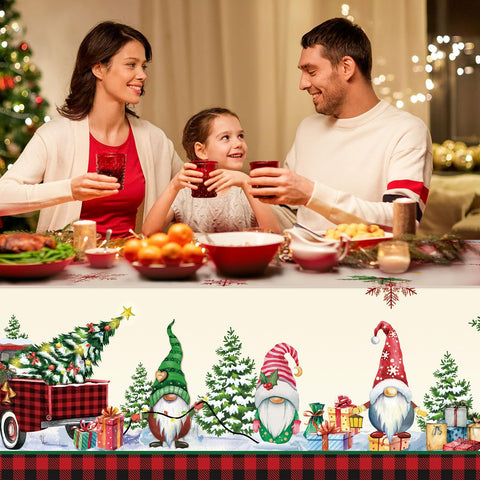 Mantel Tiamon con copos de nieve, diseño alegre para fiestas y reuniones.