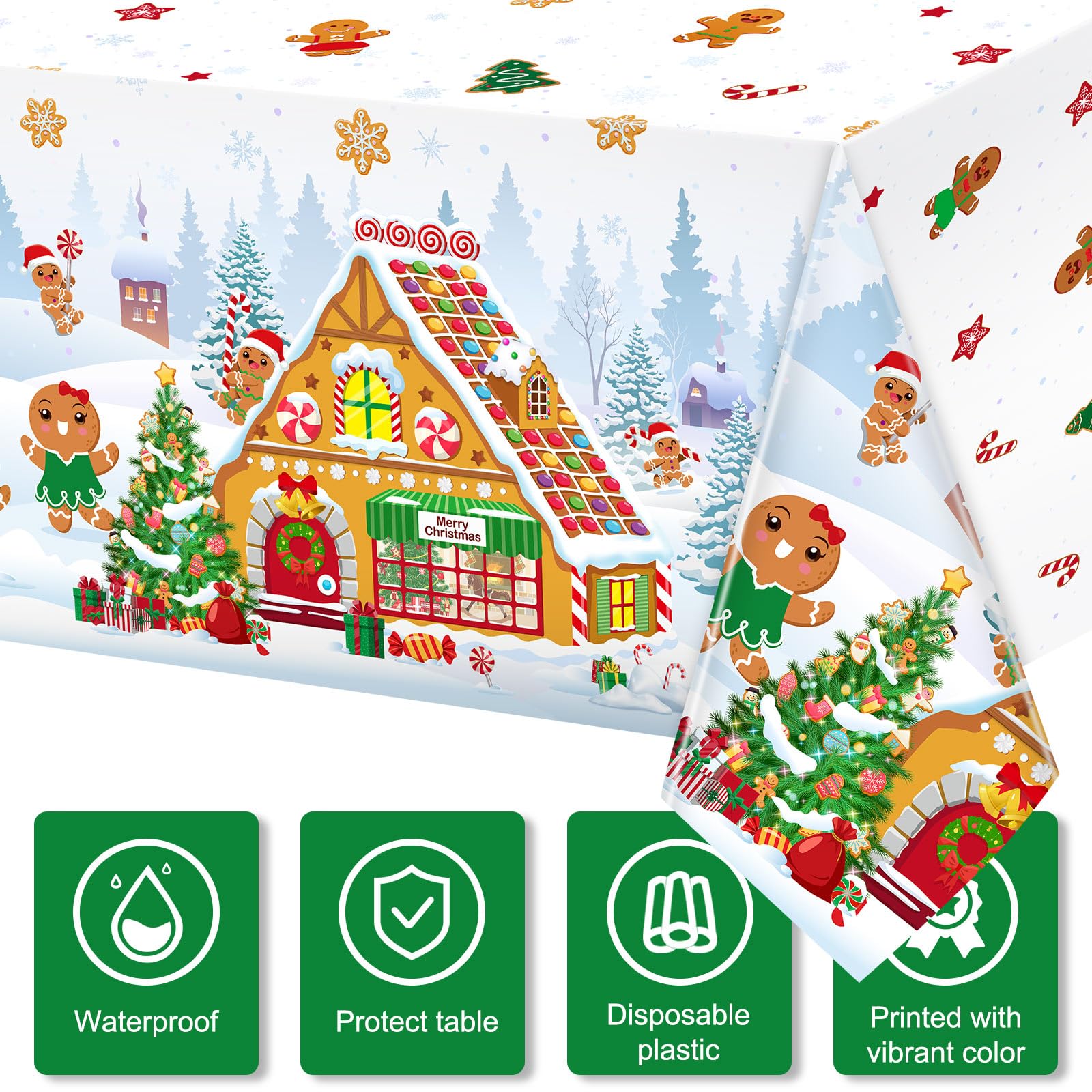 Mantel Tiamon Navidad con árbol decorativo para fotos de fiesta.