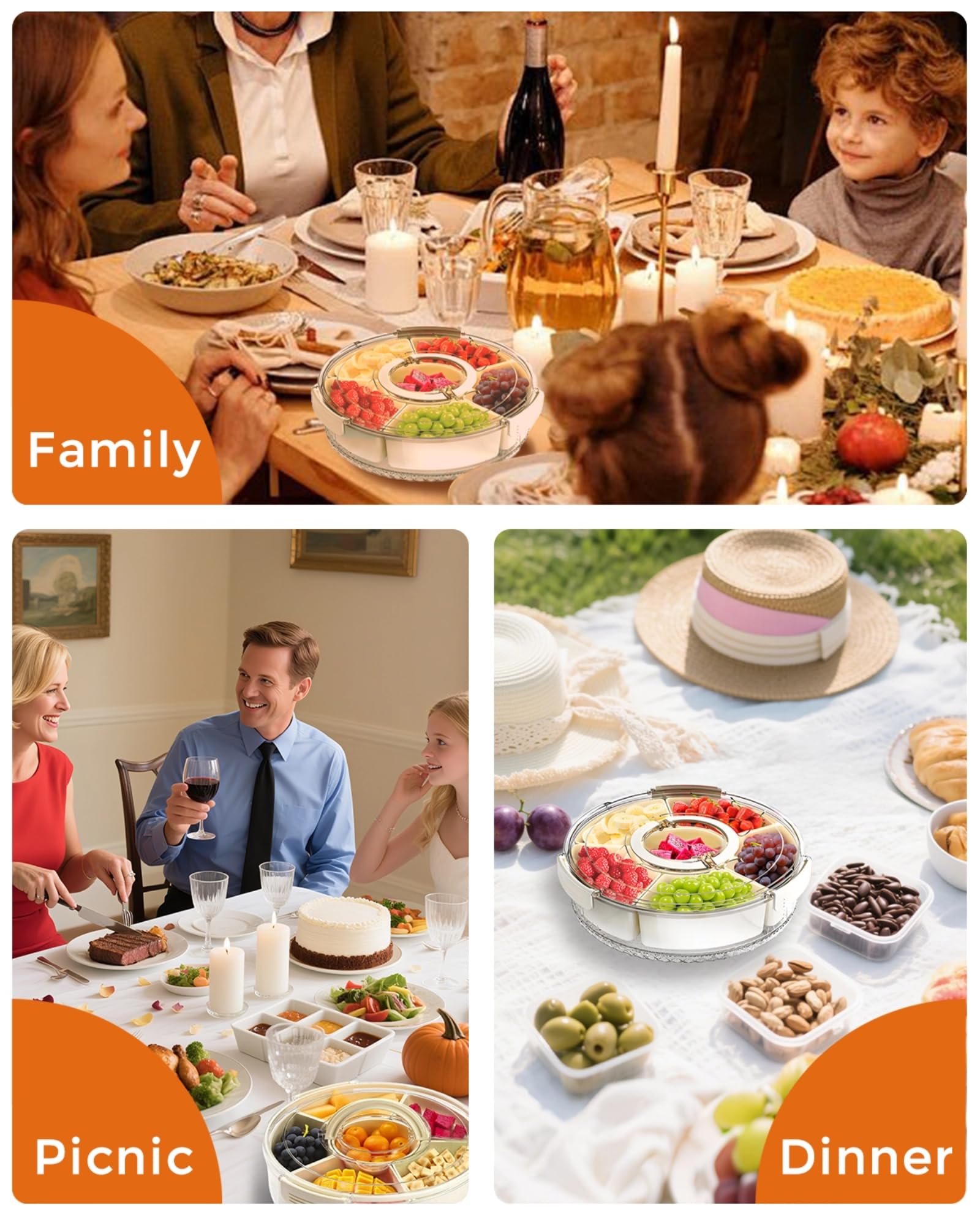 Bandeja TianfuSpanda para picnic y fiestas, lista para servir