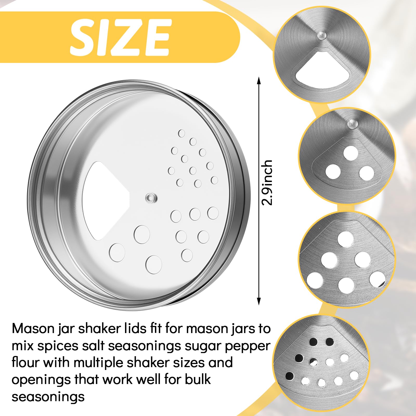 Tiangrid juego de 8 tapas de acero inoxidable para tarros Mason