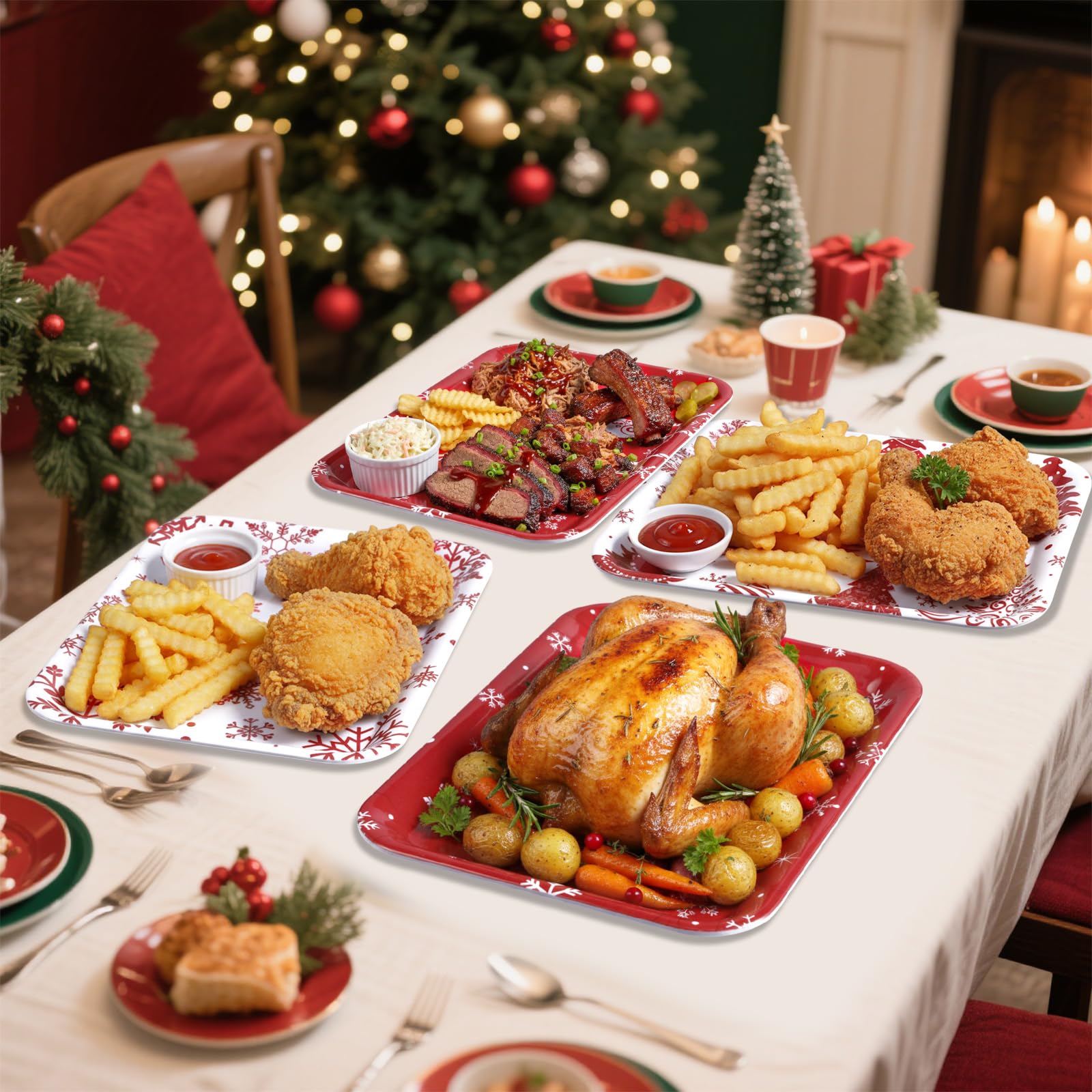 Bandeja Tiangrid para dulces en mesa navideña