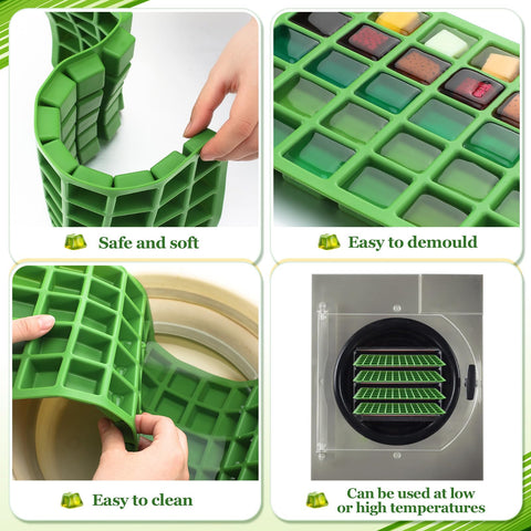 Tiangrid moldes silicona Harvest Right Medium color verde, fáciles de limpiar tras uso