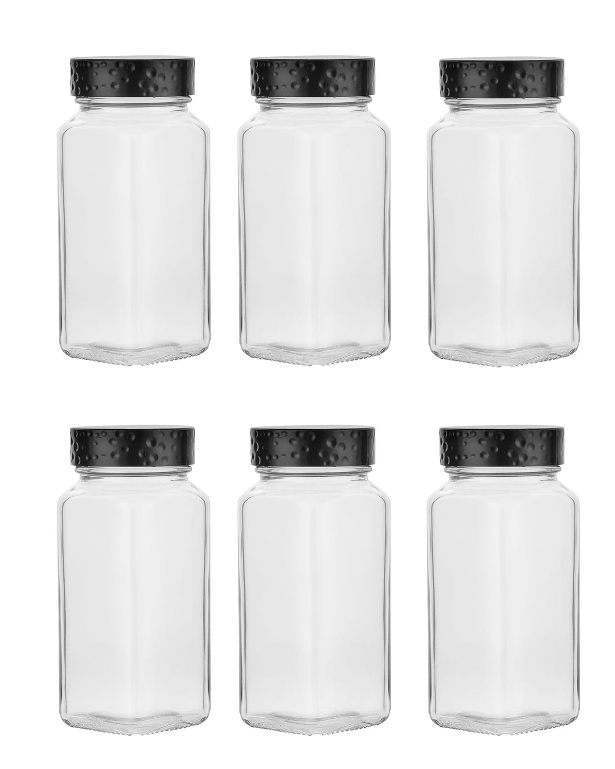 Tianifa botes de especias cuadrados de vidrio de 118 ml para ordenar la despensa.