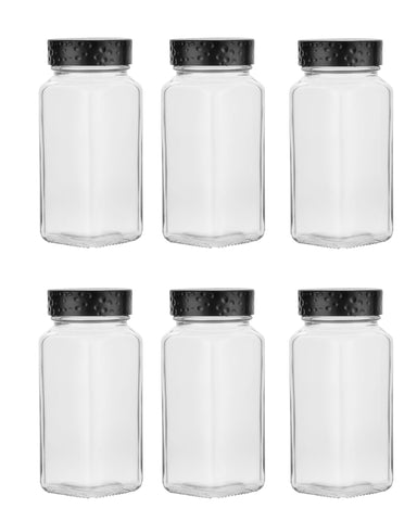 Tianifa botes de especias cuadrados de vidrio de 118 ml para ordenar la despensa.