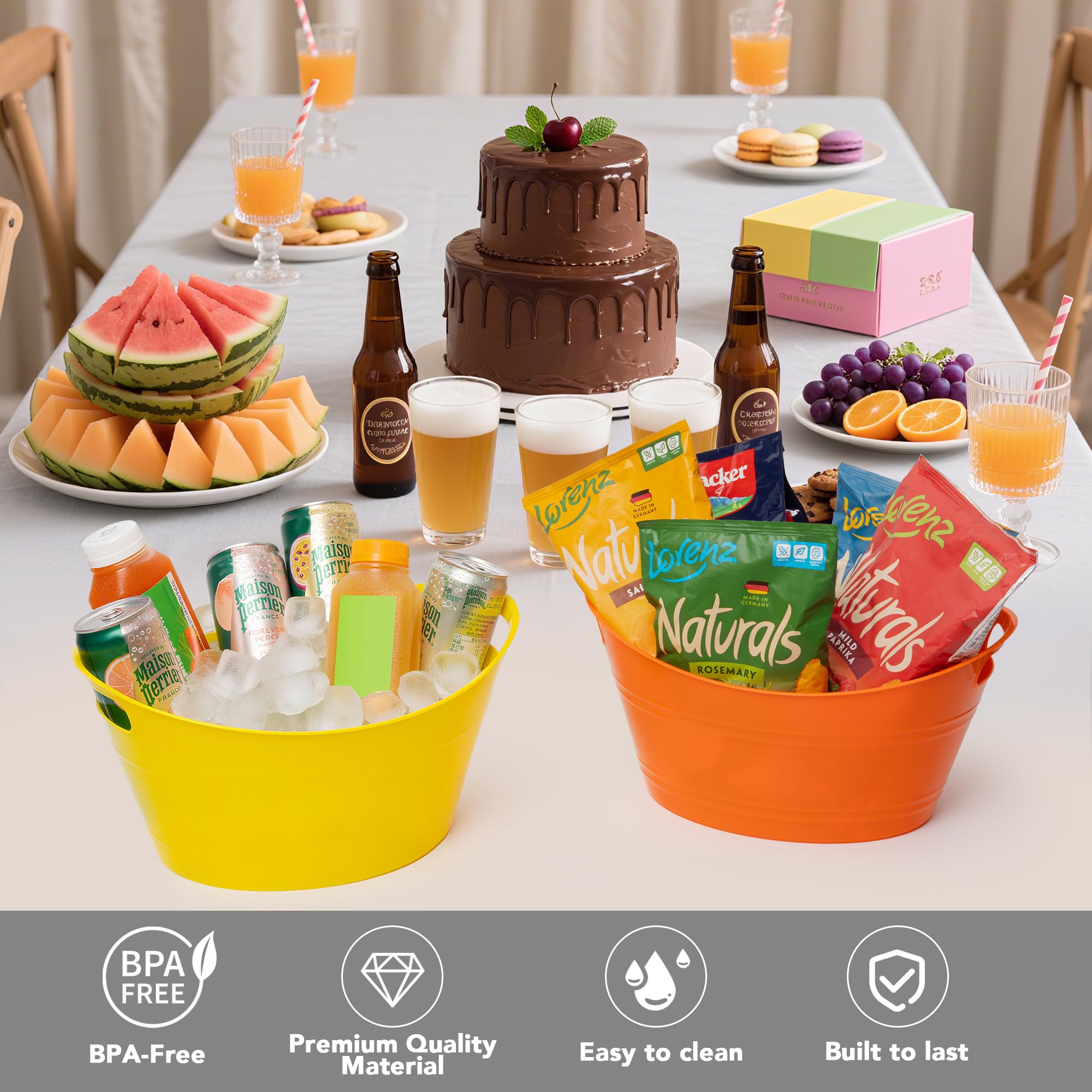 Balde de hielo multicolor Tiawudi, ideal para servicios en eventos.