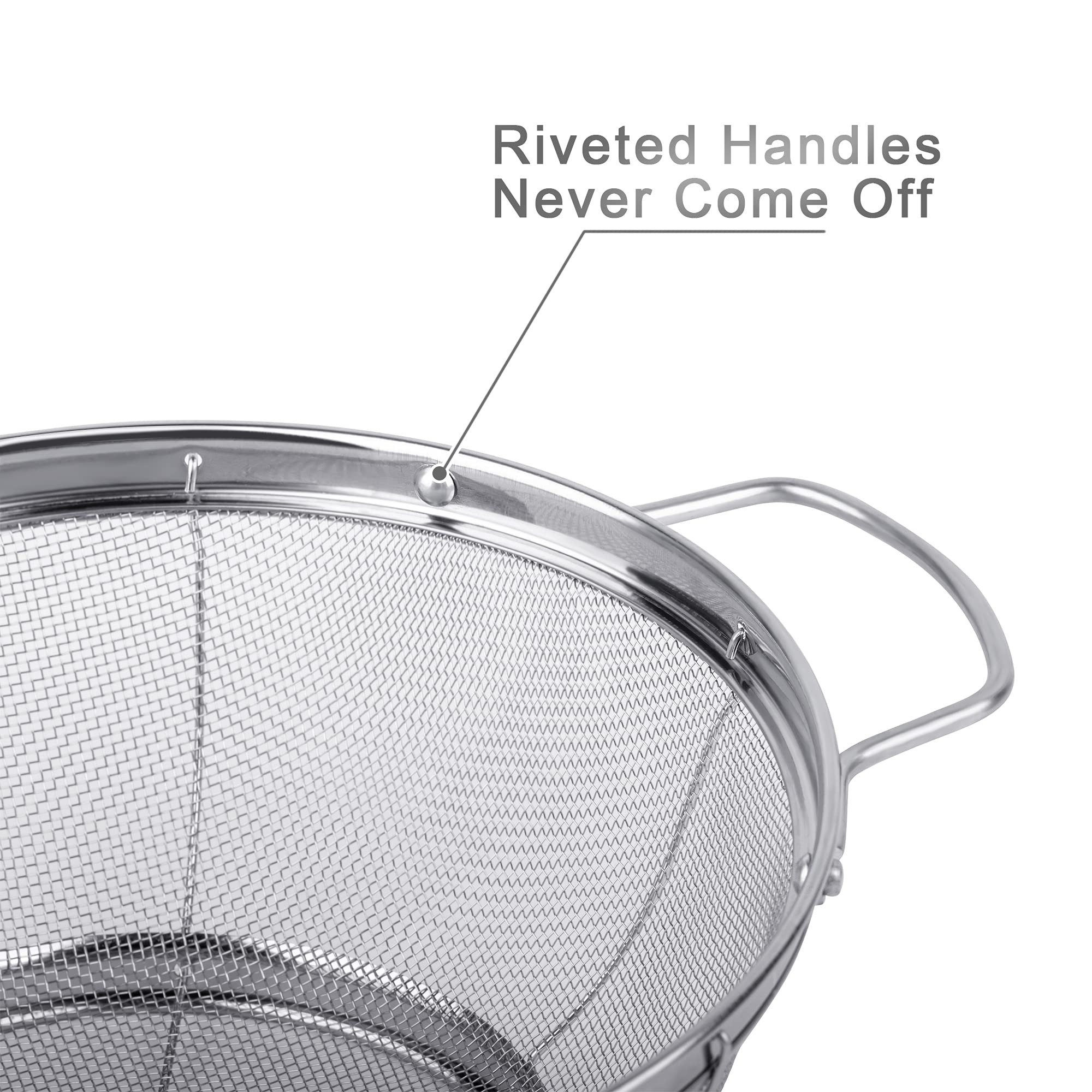 Colador 3qt de Tiawudi en acero 18-8 para granos y pastas