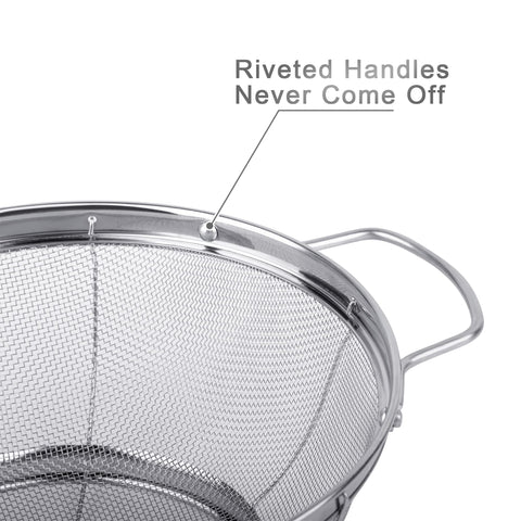 Colador 3qt de Tiawudi en acero 18-8 para granos y pastas