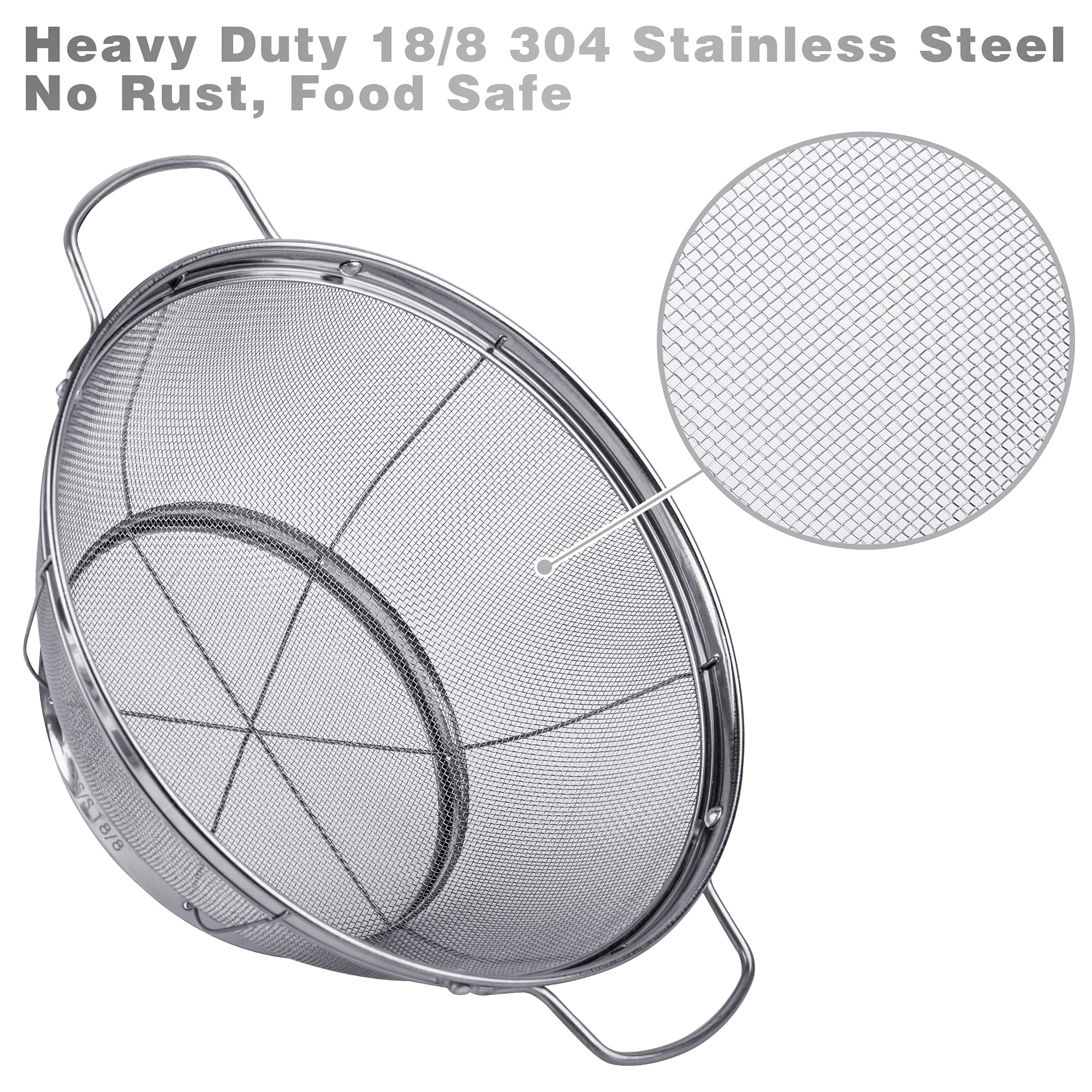 Colador 4qt de Tiawudi en acero 18-8 para frutas y verduras