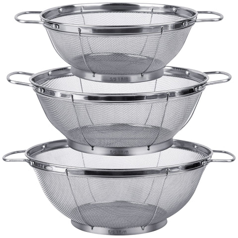 Colador 5qt de Tiawudi en acero 18-8 para escurrir pasta rápidamente
