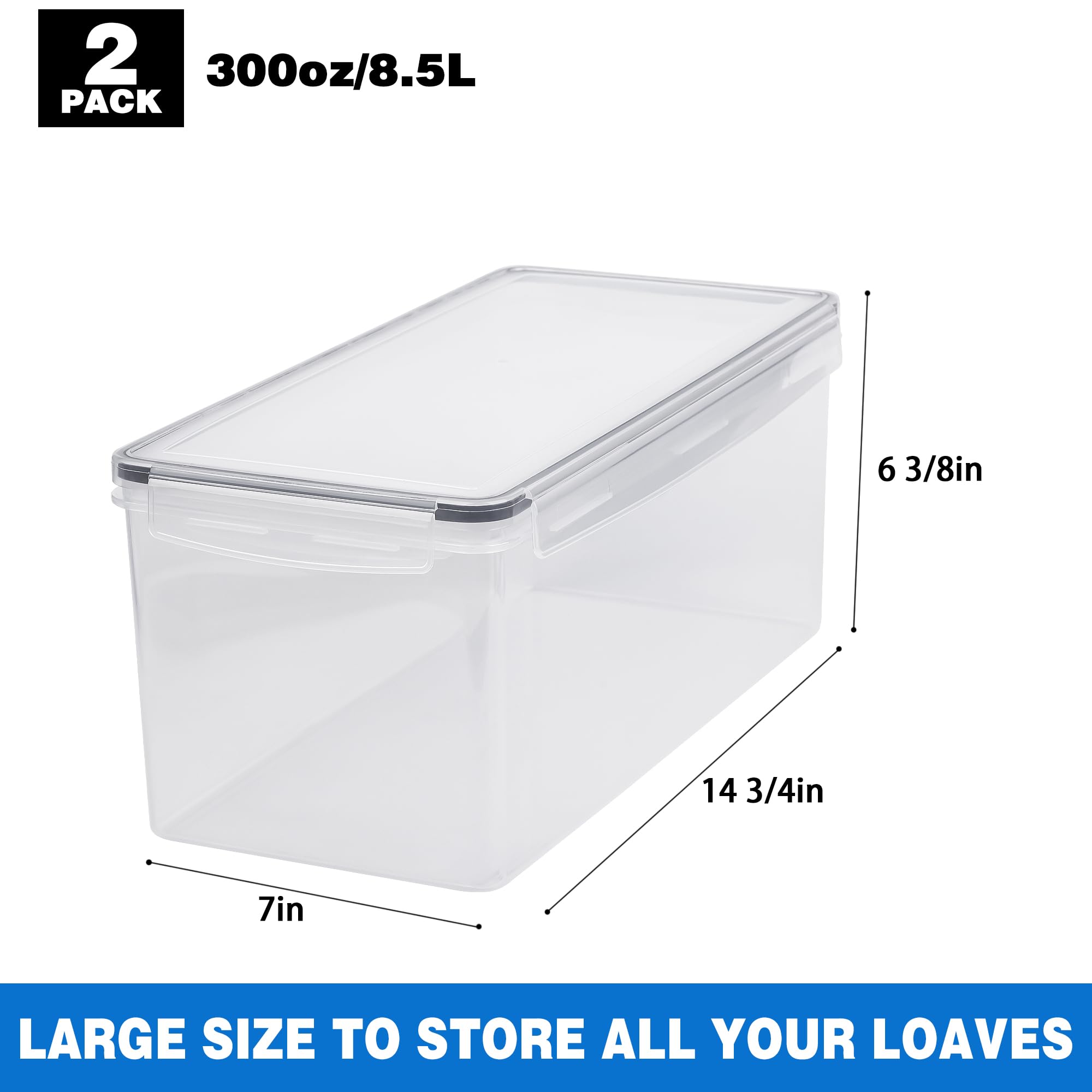 Contenedor Tiawudi de 9qt para sándwiches y panes.