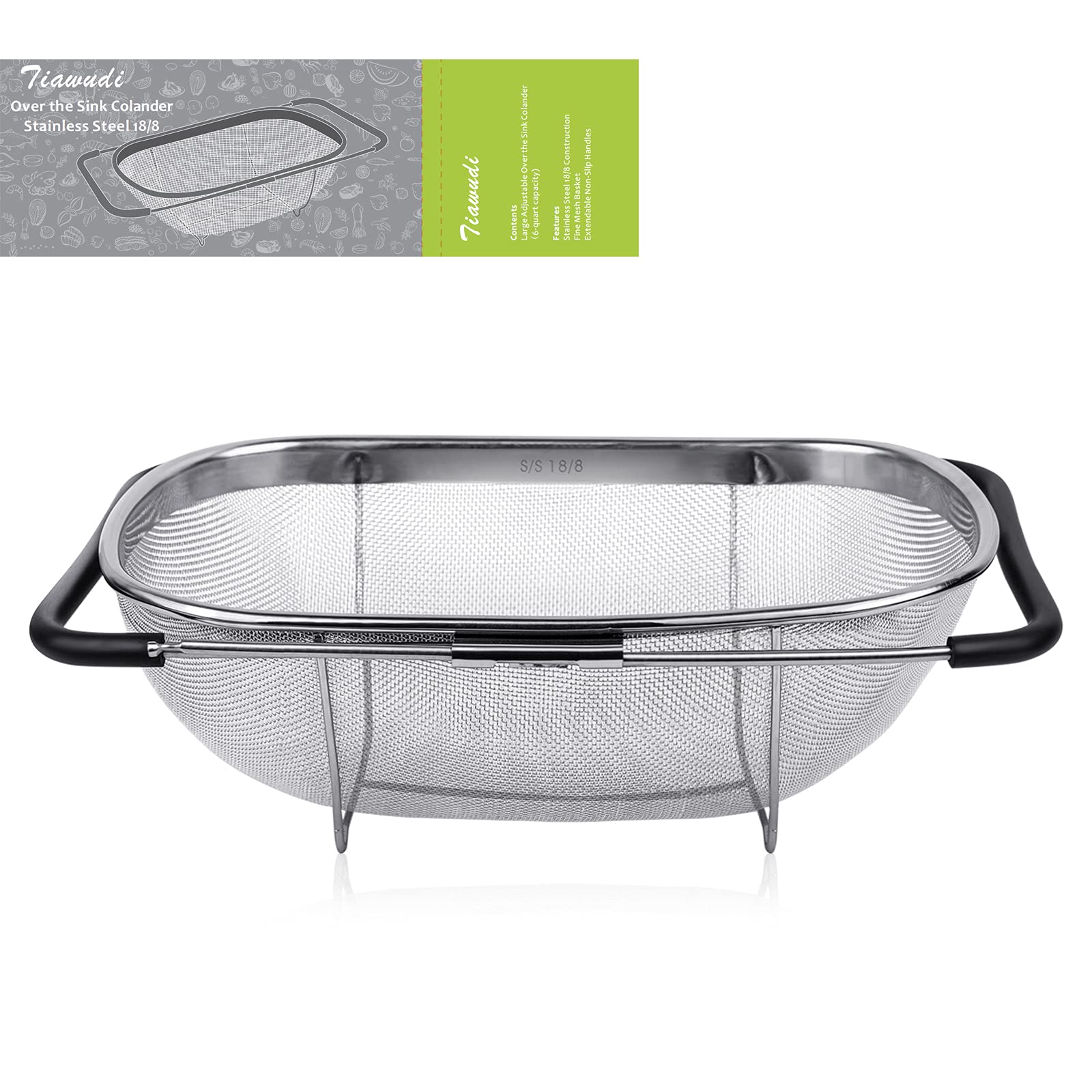Tiawudi mango extensible de goma ofrece un agarre seguro para colocar sobre el fregadero