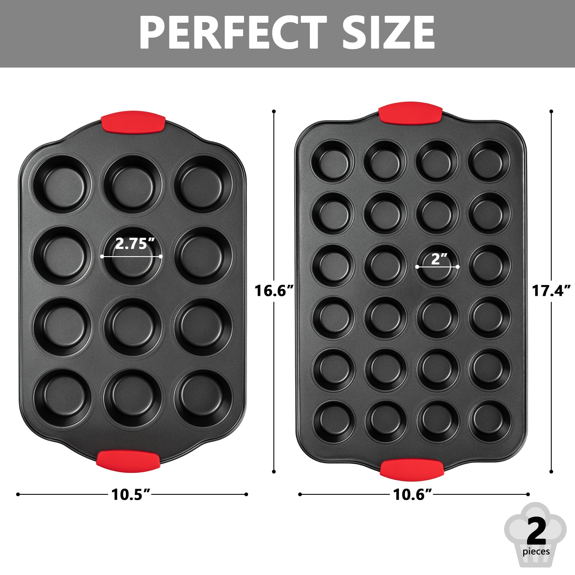 Tiawudi molde magdalenas 24 cupos, ideal para cupcakes pequeños.