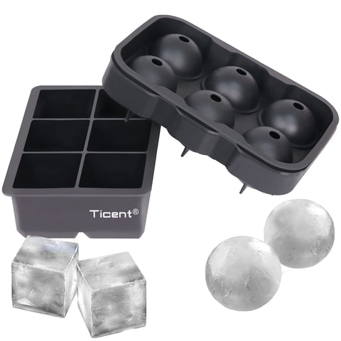 Esfera de hielo Ticent de 1,75 pulgadas lista para whisky y cócteles.