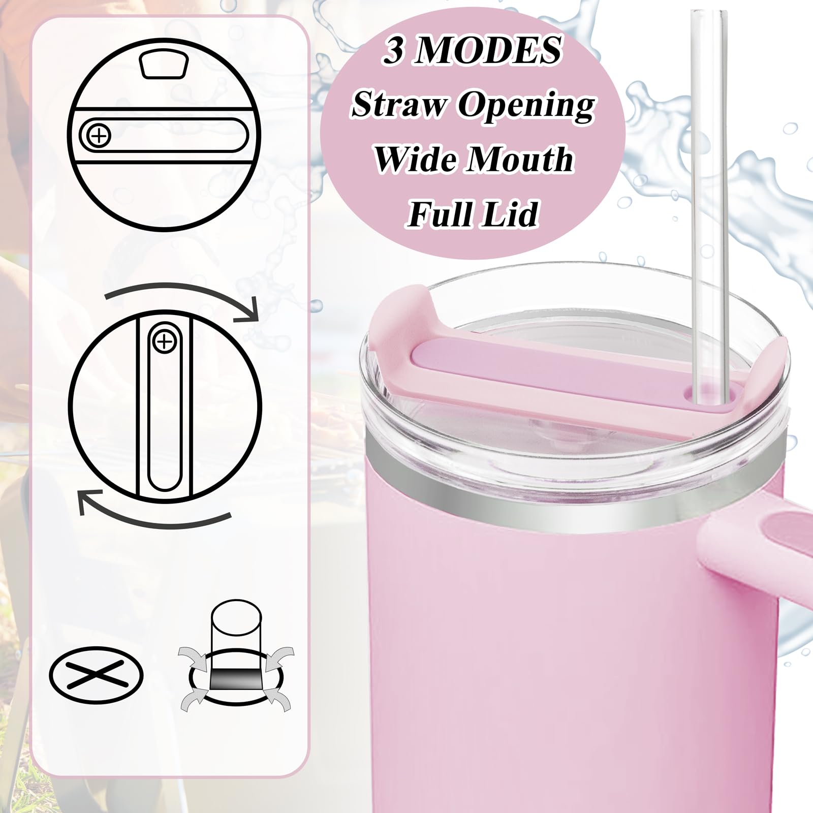 TiciKim material plástico alimentario sin BPA para Stanley Quencher 40oz