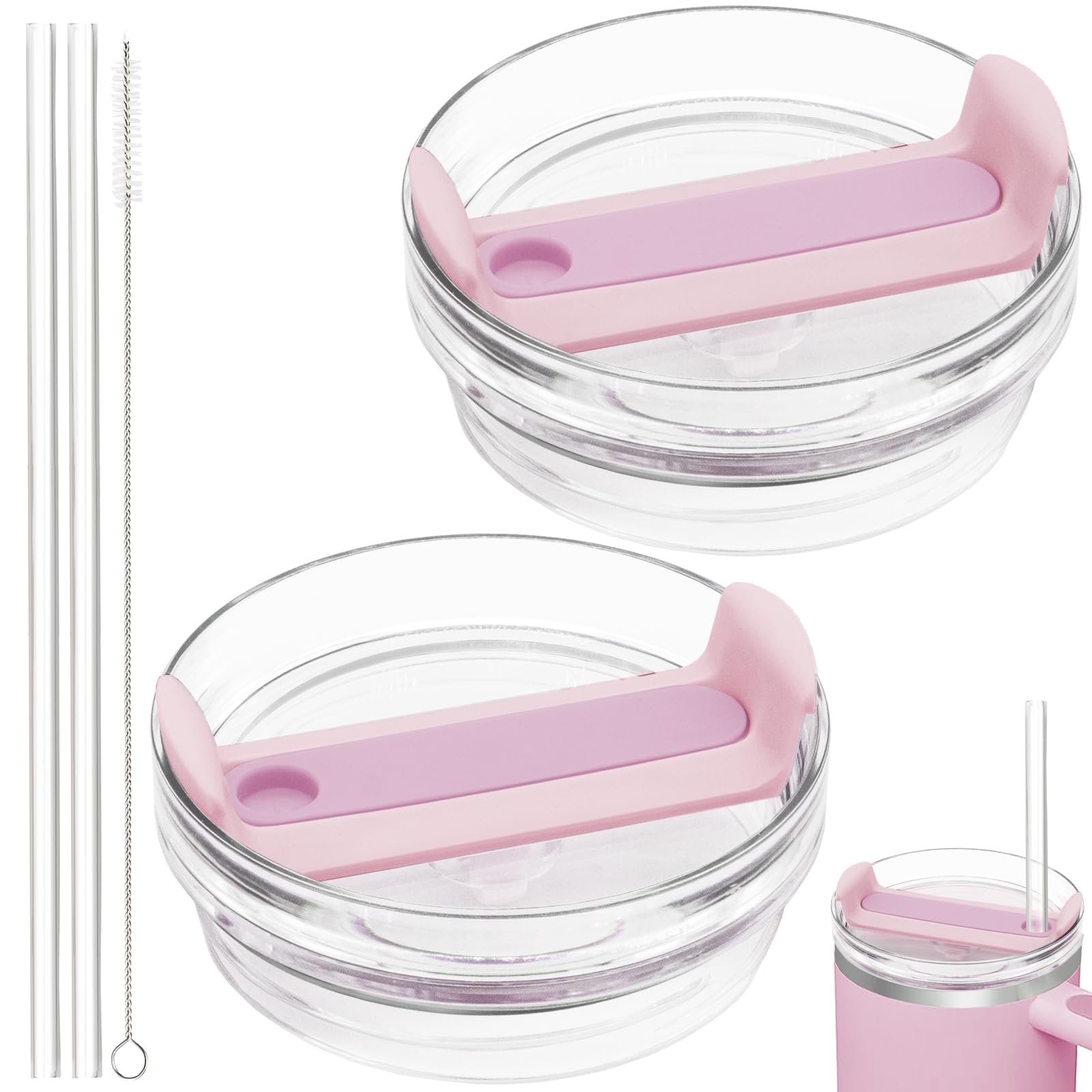 TiciKim tapa para Stanley Quencher 40oz rosa claro, reemplazo estable para tu taza