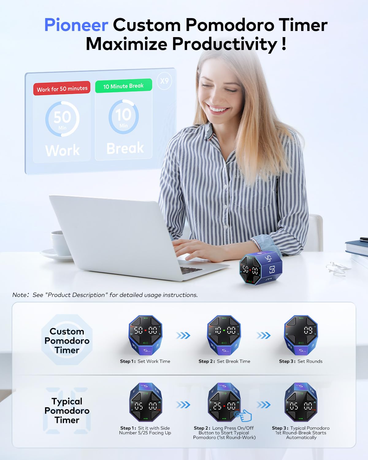 Ticktime Cubo Pomodoro pausa-reanudacion: cambia de tarea sin perder el ritmo.