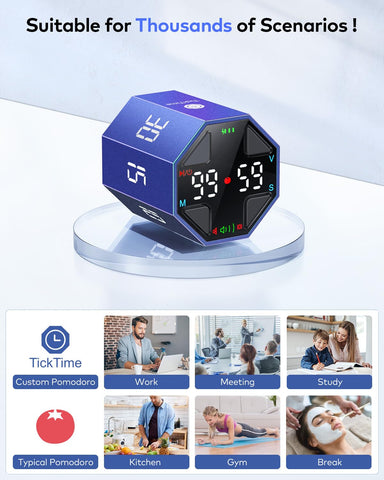 Ticktime Cubo Pomodoro silencioso: temporizador discreto para sesiones largas.