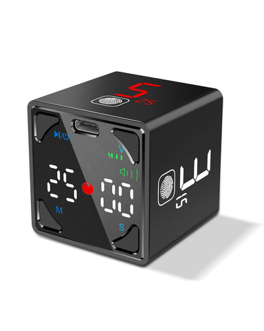 Ticktime Cube frente: temporizador Pomodoro compacto para enfoque rápido