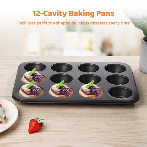 Tideme moldes desmontables para hornear muffins y postres en 12 cavidades antiadherentes