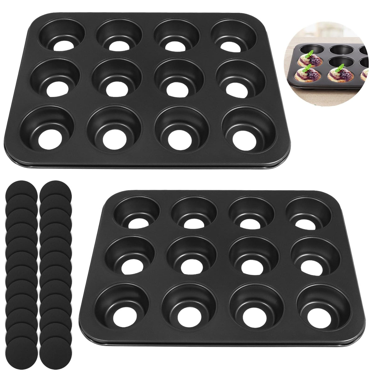 Tideme moldes queso crema mini 12 cavidades con fondo removible para desmoldar fácil