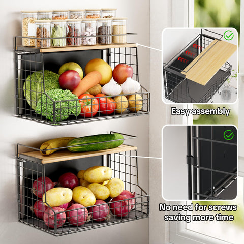 Tidiiabode cesto magnético para fruta y verduras, organizado y visible