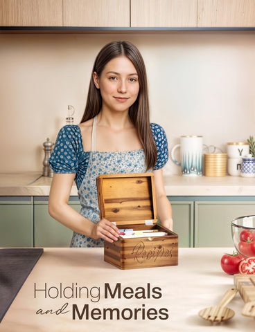 Tidita Acacia Box compacto ideal para cocinas pequeñas y organizar recuerdos.
