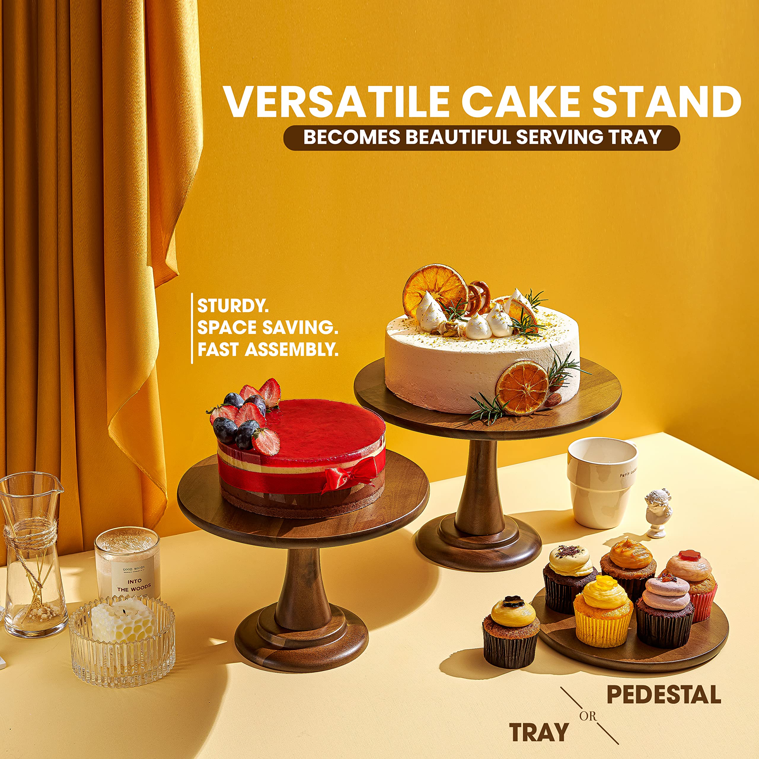 Tidita decoración para postres en madera, añade estilo cálido.