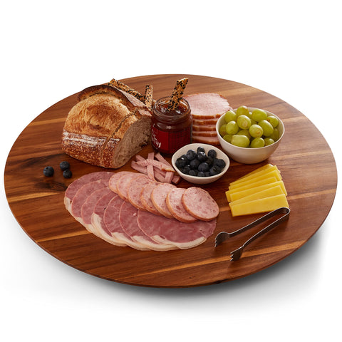 Tidita Lazy Susan de acacia, superficie amplia para aperitivos