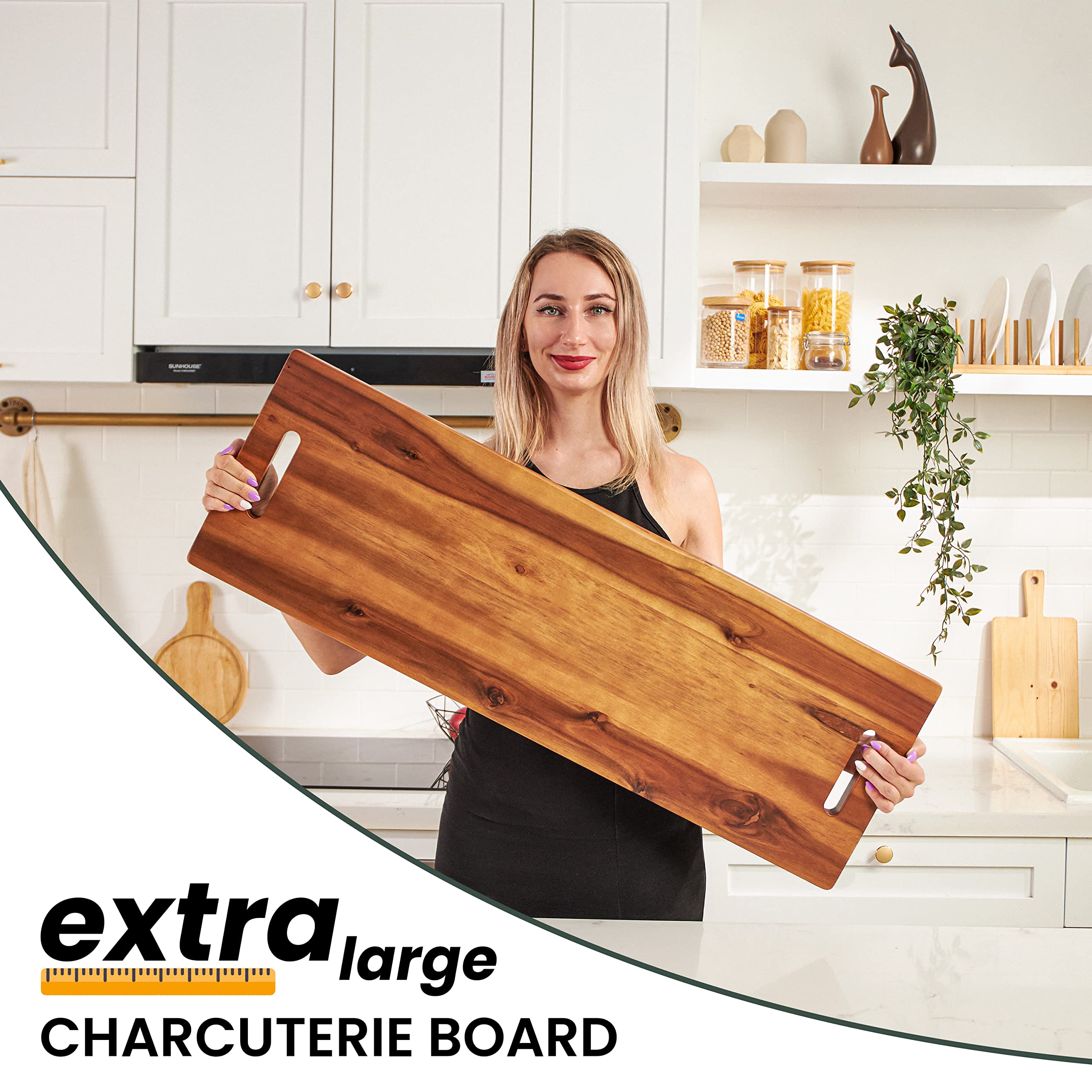 Tidita tablero charcutería con manijas ergonómicas para un manejo cómodo.