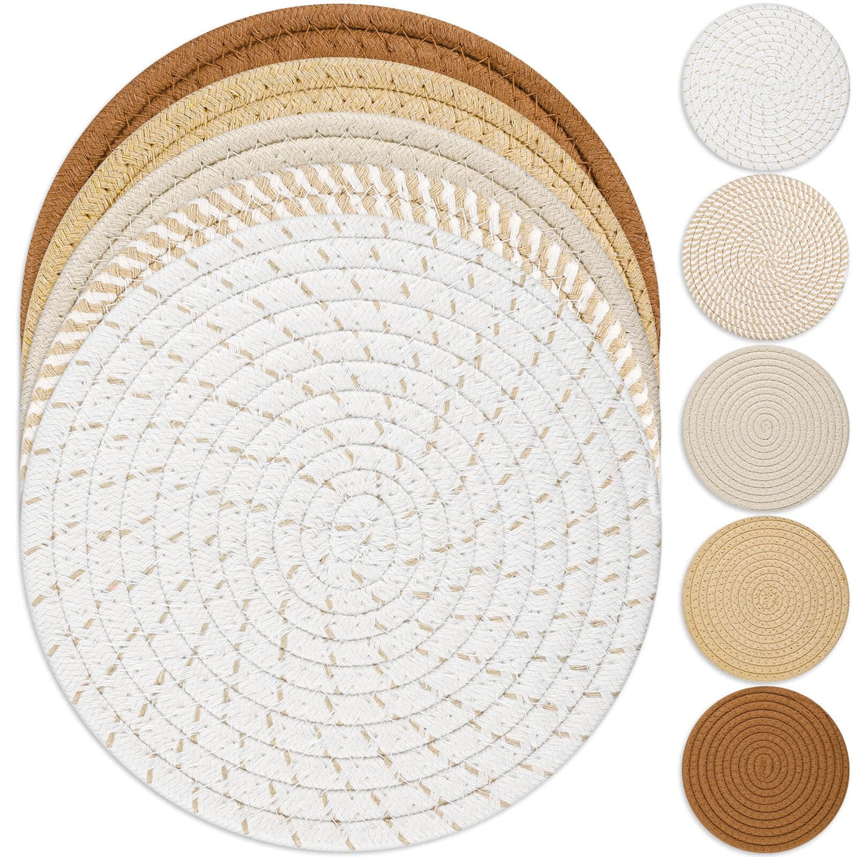 Tidponra set de salvamanteles trivet de algodón protege la mesa del calor.