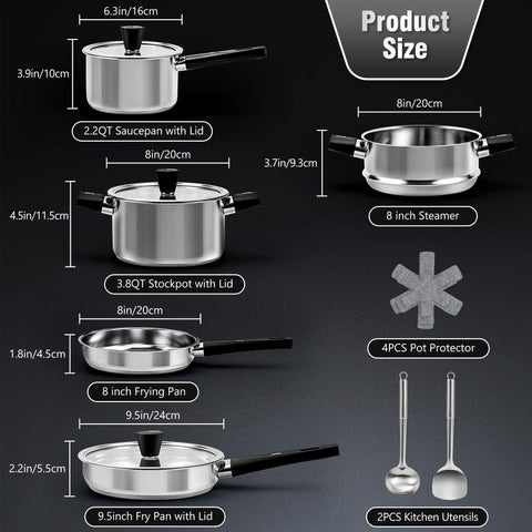 Tieplis olla de 3,8 qt con vapor y tapa para guisos sanos.