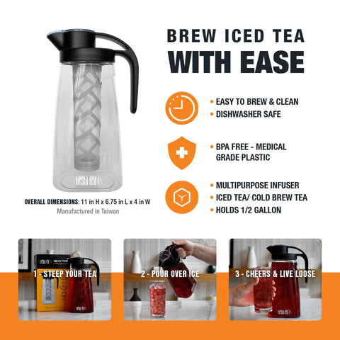 Tiesta Tea tapa con cierre antifugas para servir sin derrames.