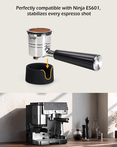 Base tamper Tiga para Ninja ES601, antideslizante para evitar derrames durante el tamping.